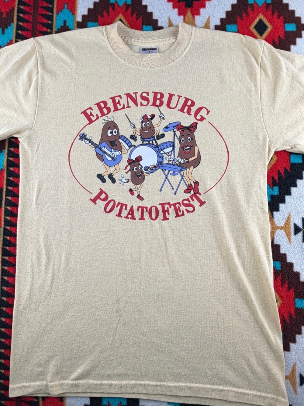 Vintage Ebensburg PotatoFest Graphic T-Shirt Small Jerzees Funny Festival Tee